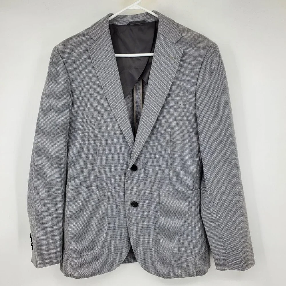 Rodd & Gun Sports Fit Grey Textured Men's 2 Button Blazer Suit Jacket Size Small
